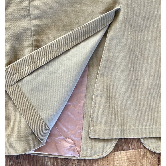 VINTAGE CORDUROY Mens Khaki Two Button Sport Coat Suit Jacket/Blazer,36 - Picture 12 of 15